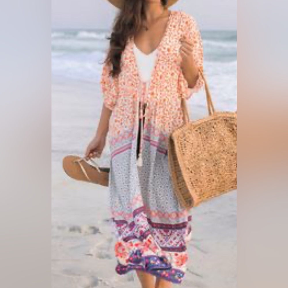 Grace & Lace Multicolor Boho Swim Cover-Up